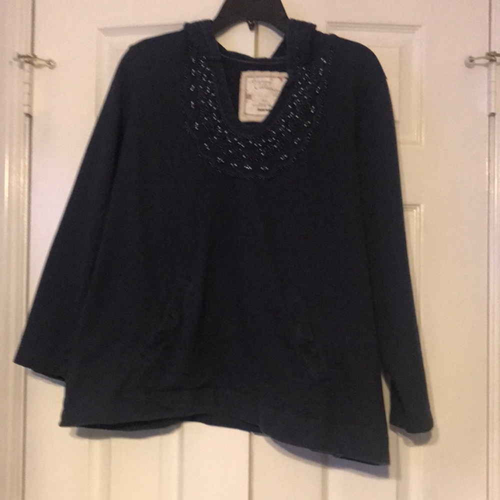 Avenue Hooded Sweatshirt with Beaded Embellishments Size 22/24